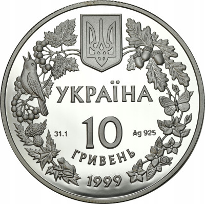 Ukraina. 10 hrywien 1999 Fauna i flora - orzeł stepowy – SREBRO