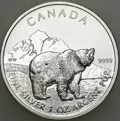 Kanada. 5 dolarów 2011, Niedźwiedź - UNCJA SREBRA