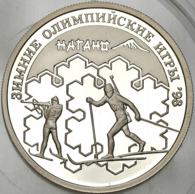 Rosja - 1 rubel 1997 Igrzyska Olimpijskie 1998 Nagano - biathlon - SREBRO