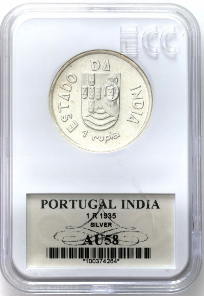 Indie Portugalskie. 1 rupia 1935 - SREBRO