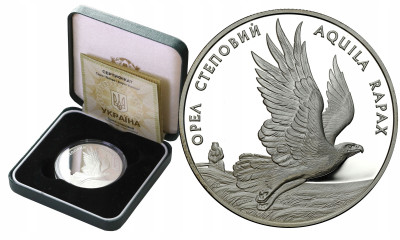 Ukraina. 10 hrywien 1999 Fauna i flora - orzeł stepowy – SREBRO