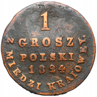 Polska XIX w./Rosja. 1 grosz 1824 Z MIEDZI KRAIOWEY