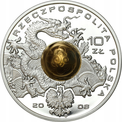 10 złotych 2008 Pekin – kula – SREBRO