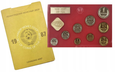 Rosja zestaw rocznikowy 1987 r oryginalny blister 9 monet + żeton