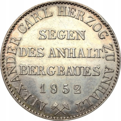 Niemcy, Anhalt. Talar 1852 A, Berlin – ŁADNE