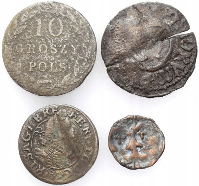 Polska, Zakon Krzyżacki, Śląsk, zestaw 4 monet
