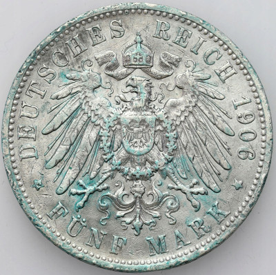 Niemcy, Wirtembergia. 5 marek 1906 F, Stuttgart– SREBRO