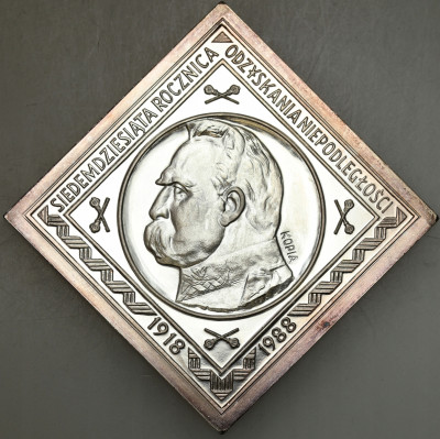KOPIA SREBRO 5 złotych 1934 klipa Piłsudski 1988