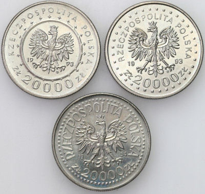 Zestaw 20.000 złotych 1993 - 1994 - 3 sztuki