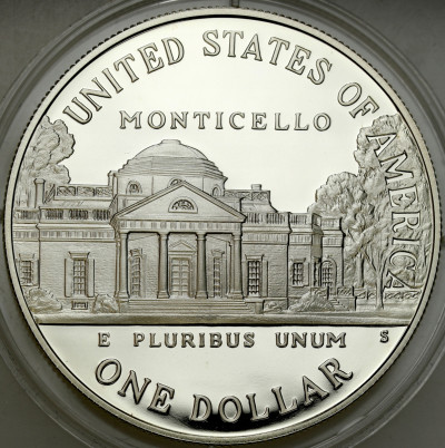 USA - 1 dolar 1993 Thomas Jefferson – SREBRO