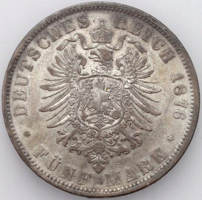 Niemcy, Wirtembergia. 5 marek 1876 F, Stuttgart– SREBRO