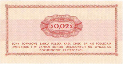 Bank PEKAO S.A. Bon na 2 centy 1969 seria Eo