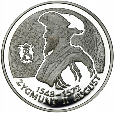 10 złotych 1996 Zygmunt II August popiersie – SREBRO