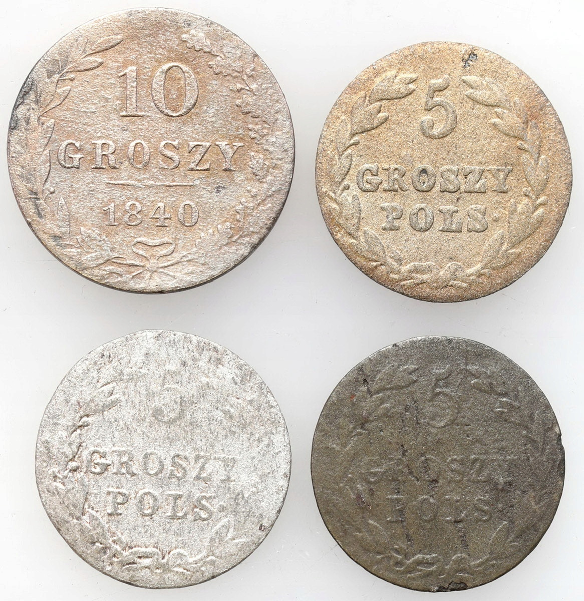 Polska XIX w. / Rosja. 5-10 groszy 1823-1840 – 4 szt.