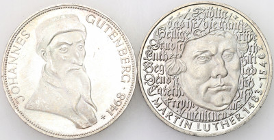 Niemcy. 5 marek 1968-1983 Karlsruhe SREBRO – 2 szt