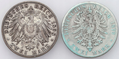 Niemcy. 2 marki 1879-1899 SREBRO – 2 szt