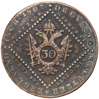 Austria. Franciszek II. 30 krajcarów 1807 S, Smolnik