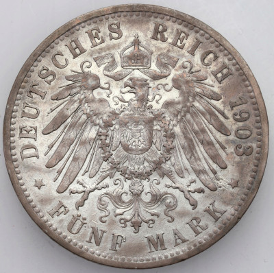 Niemcy, Badenia. 5 marek 1903 G, Karlsruhe – SREBRO