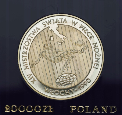 PRL. 20.000 złotych 1989 FIFA Włochy 1990 – SREBRO