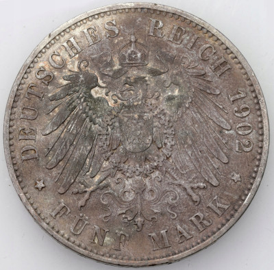 Niemcy. Saksonia. 5 marek 1902 E, Muldenhütten – SREBRO