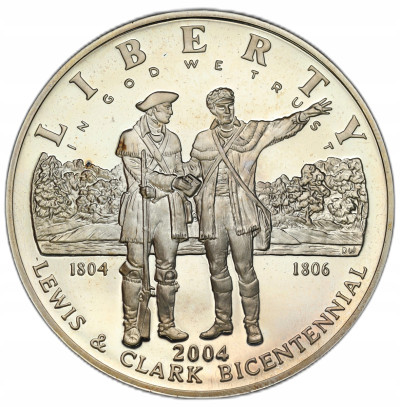 USA - 1 dolar 2004 P Lewis Clark SREBRO