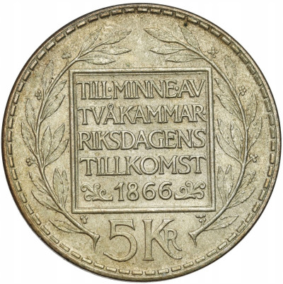 Szwecja. 5 koron 1966 100 rocznica - Reforma konstytucji – SREBRO