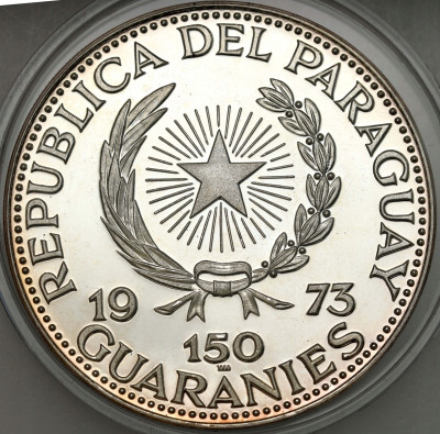 Paragwaj - 150 guarani 1973 Kultury Mezoameryki Teotihucana - SREBRO UNCJA