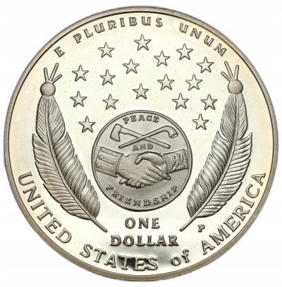 USA - 1 dolar 2004 P Lewis Clark SREBRO