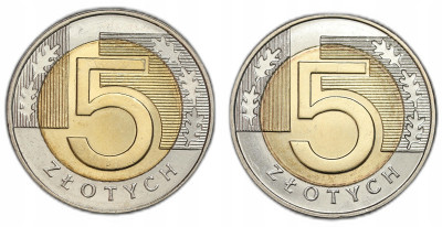 Polska. 5 złotych obiegowe 2009 MENNICZE – 2 szt