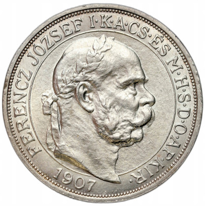 Austria - 5 koron 1907 - Franciszek Józef I - SREBRO