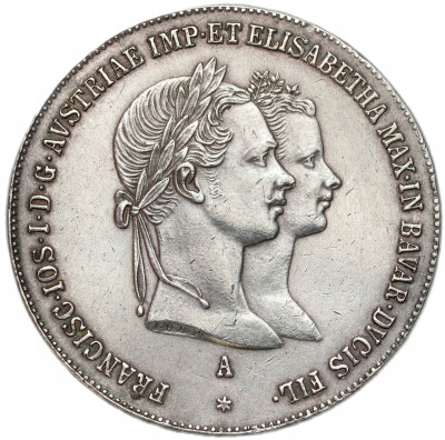 Austria - Franciszek Józef I . Gulden zaślubinowy 1854 A, Wiedeń - RZADKI