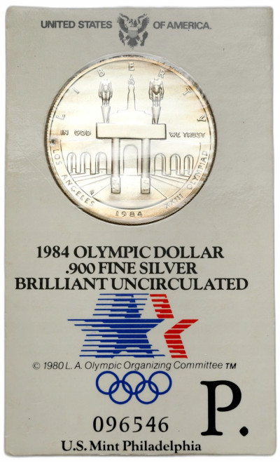 USA. Dolar 1984 P, Los Angeles – Igrzyska Olimpijskie – SREBRO
