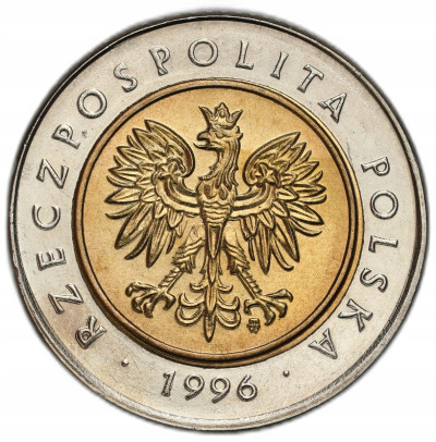 Polska. 5 złotych obiegowe 1996 – MENNICZE