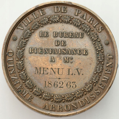 Francja. Medal - Biuro charytatywne 1862-1863, Paryż
