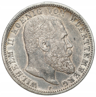 Niemcy - Wirtembergia 2 marki 1904 F , Stuttgart - SREBRO