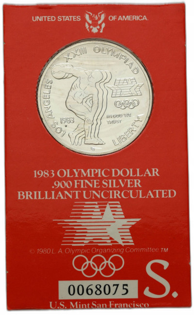 USA. Dolar 1983 S, Los Angeles – Igrzyska Olimpijskie – SREBRO