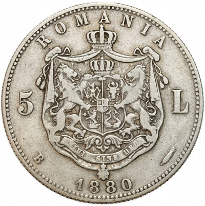 Rumunia - 5 lei 1880 Carol I - SREBRO