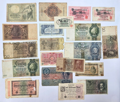 Niemcy, zestaw banknotów – 20 sztuk