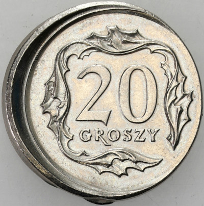 III RP - 20 groszy 2009 przesunięty stempel - DESTRUKT