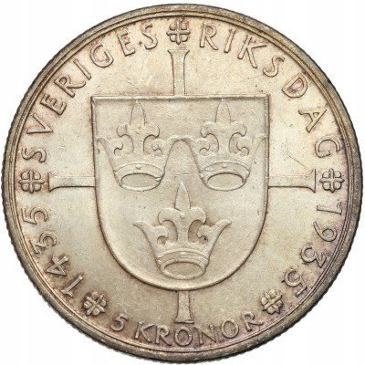 Szwecja. 5 koron 1935 – SREBRO
