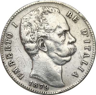 Włochy 5 lirów 1879 SREBRO