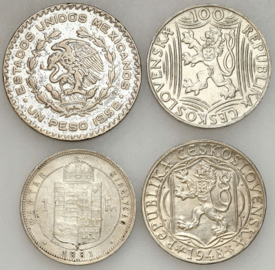 Europa, zestaw 4 monet srebrnych