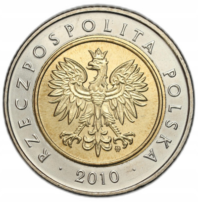 Polska. 5 złotych obiegowe 2010 - MENNICZE