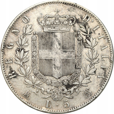 Włochy 5 lirów 1875 SREBRO