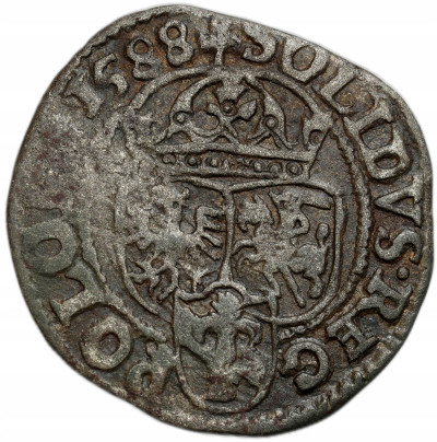 Zygmunt III Waza. Szeląg 1588, Olkusz - znak Półruszt