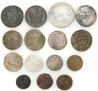 Polska / Śląsk. XVII-XX wiek, zestaw 15 monet