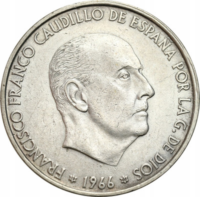 Hiszpania 100 peset 1966 SREBRO