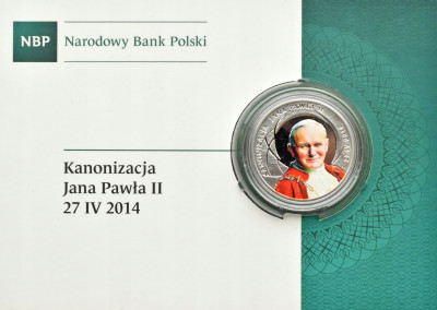 10 złotych 2014 Kanonizacja Jana Pawła II – KOLOR