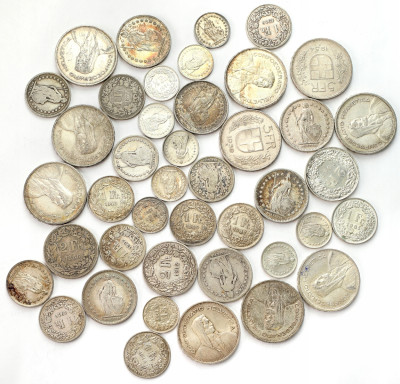 Szwajcaria - monety zestaw 42 sztuk - SREBRO