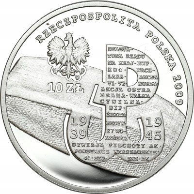 10 złotych 2009 Polskie Państwo Podziemne - SREBRO